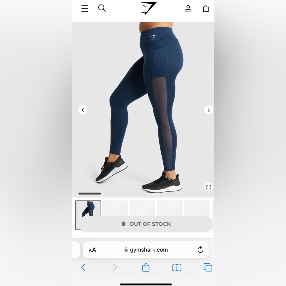 Navy blue gym shark leggings